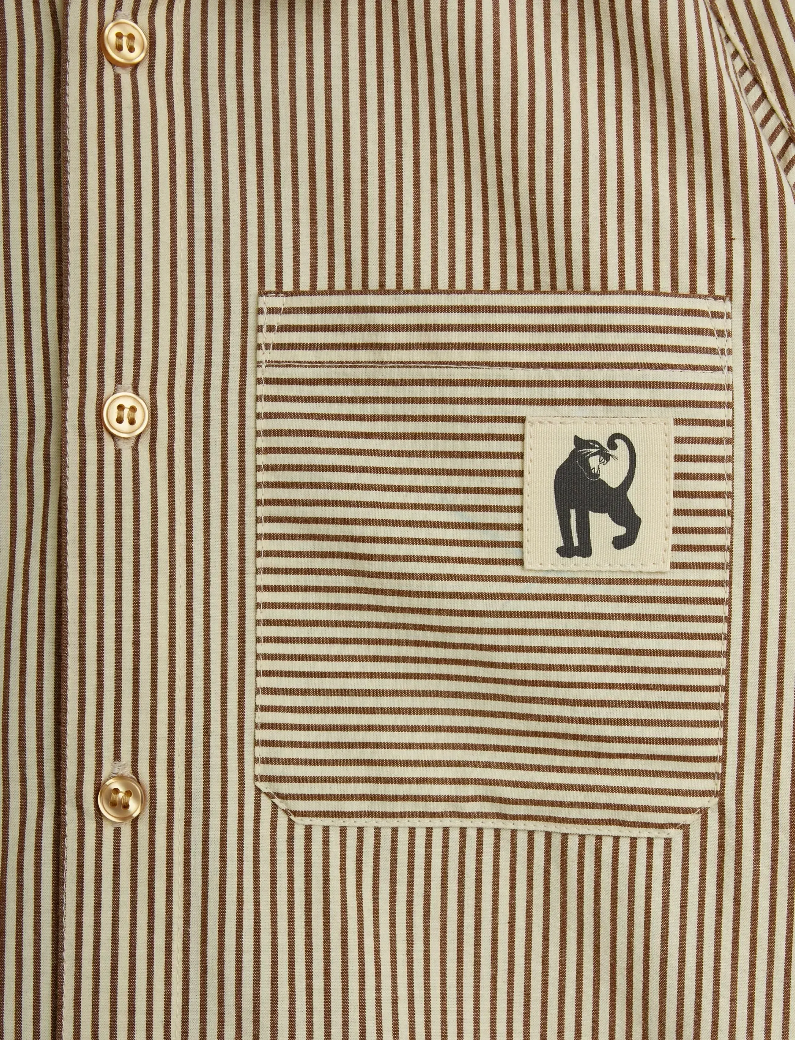 Mini Rodini - Poplin yd ls shirt - langærmede skjorter - brown - 2