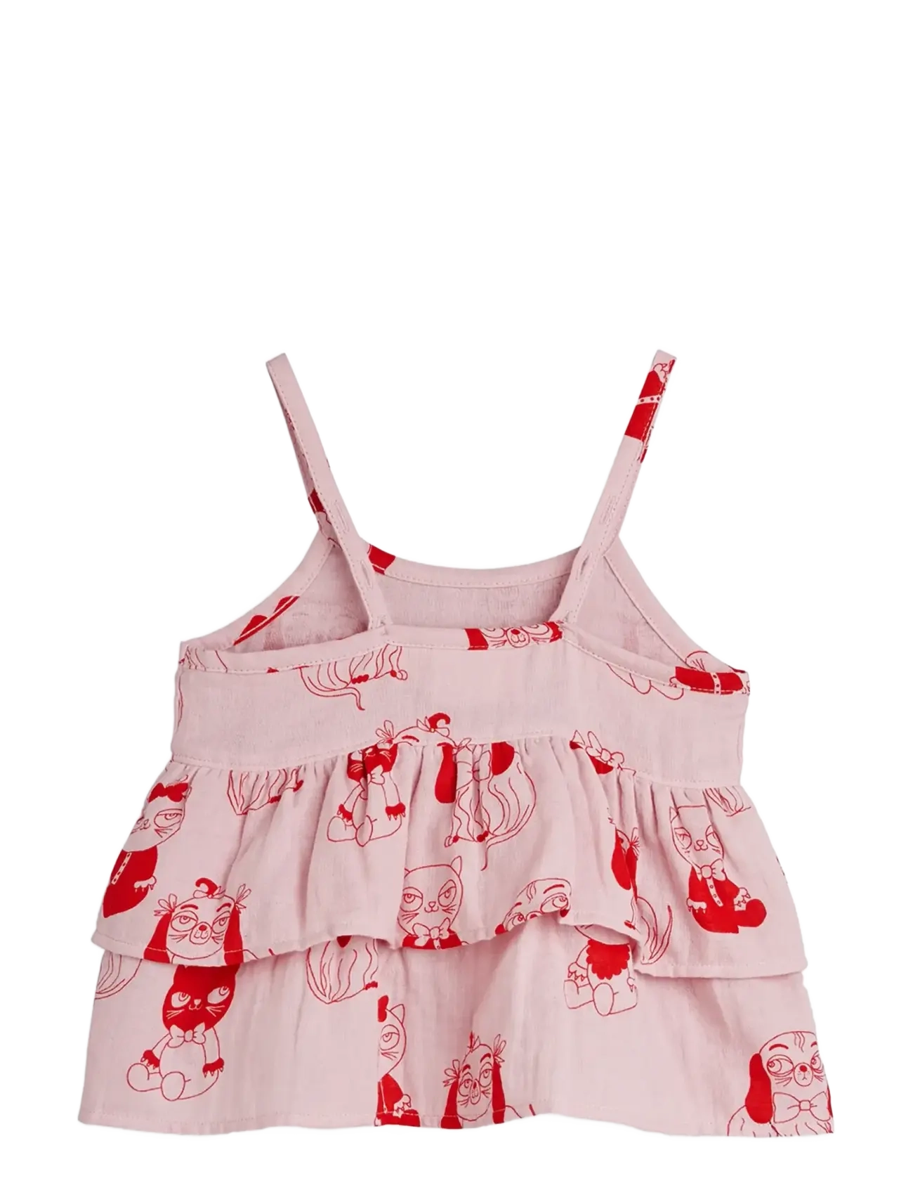 Mini Rodini - Minibabies aop woven frill tank - Ærmeløs undertrøje - pink - 1