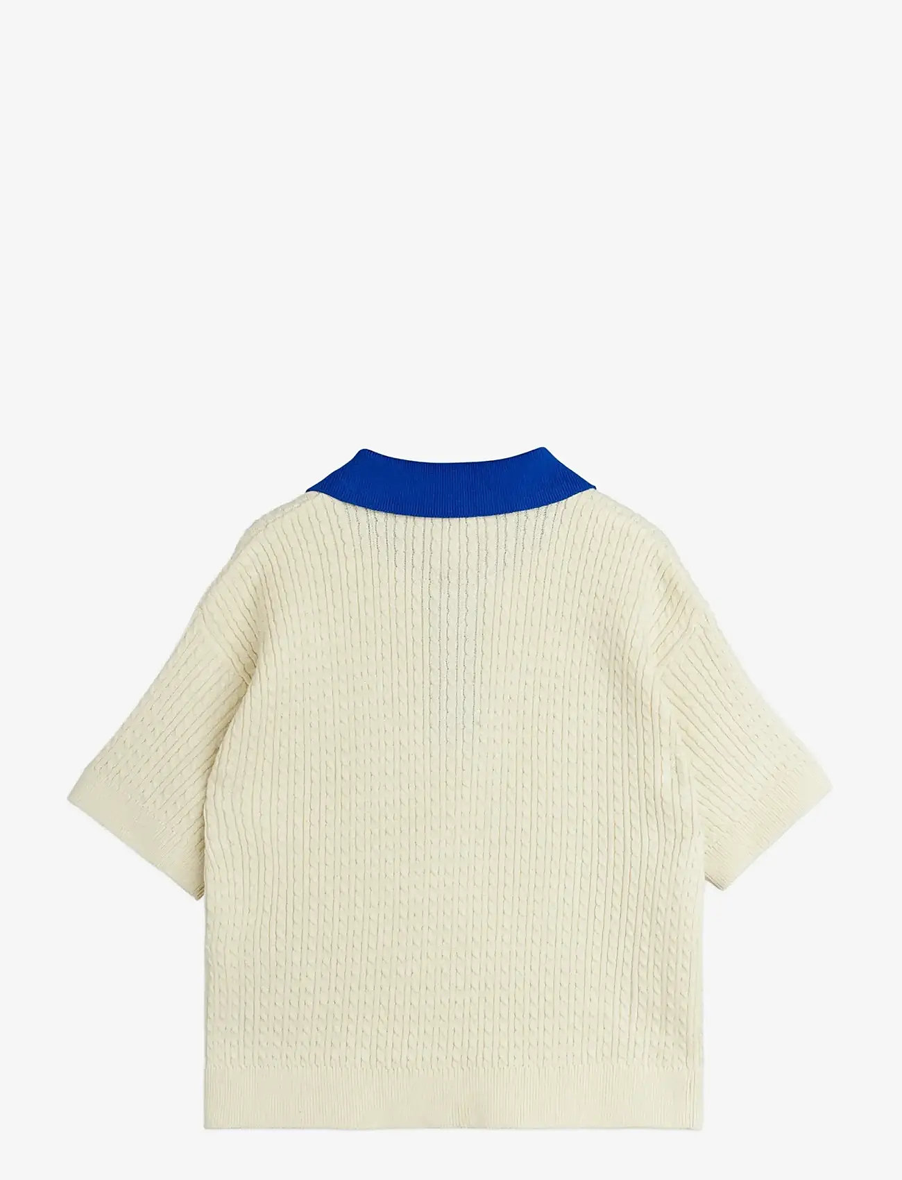 Mini Rodini - Cable knit polo shirt - kurzärmelig - off-white - 1