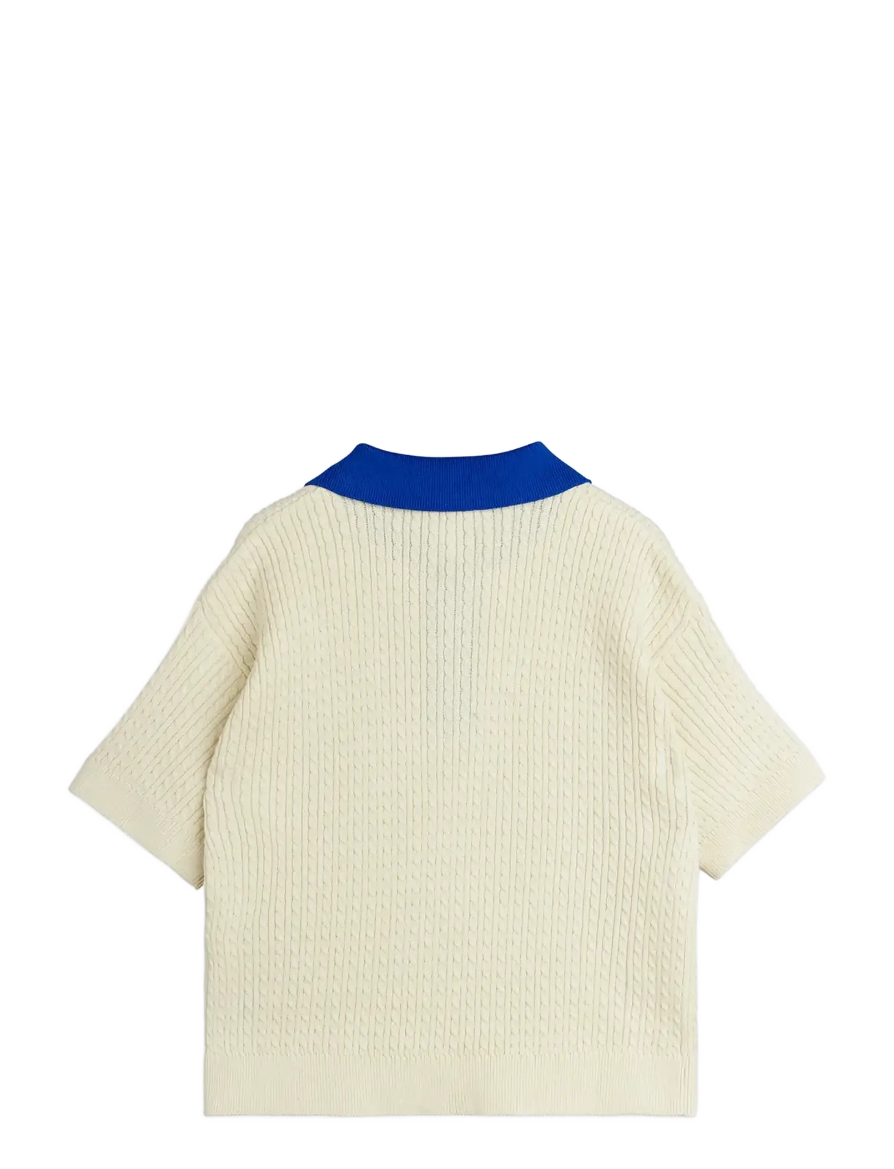 Mini Rodini - Cable knit polo shirt - lühikeste varrukatega polod - off-white - 1