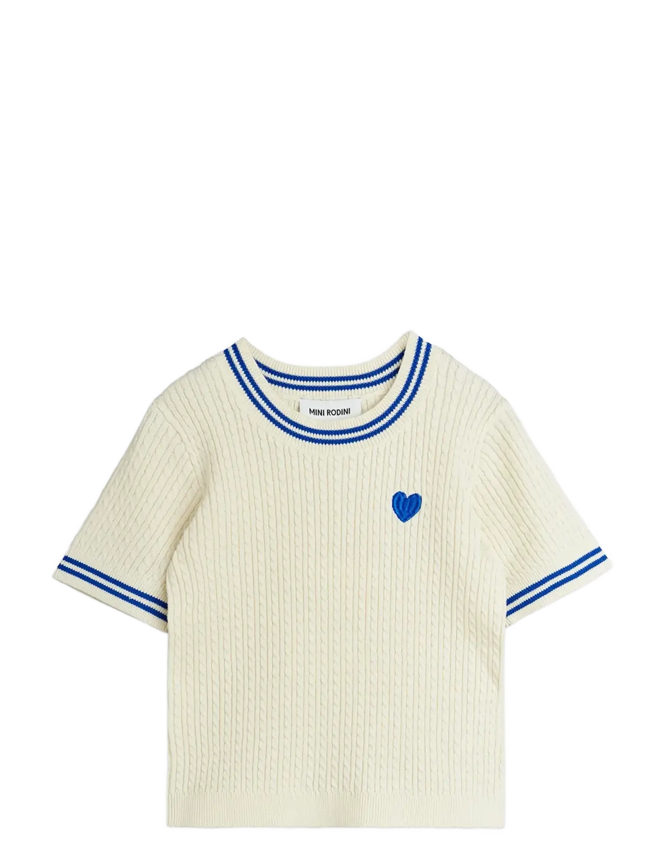 Mini Rodini Cable Knit Top, 104/110, Cream, Strik > Pullovere, Børn