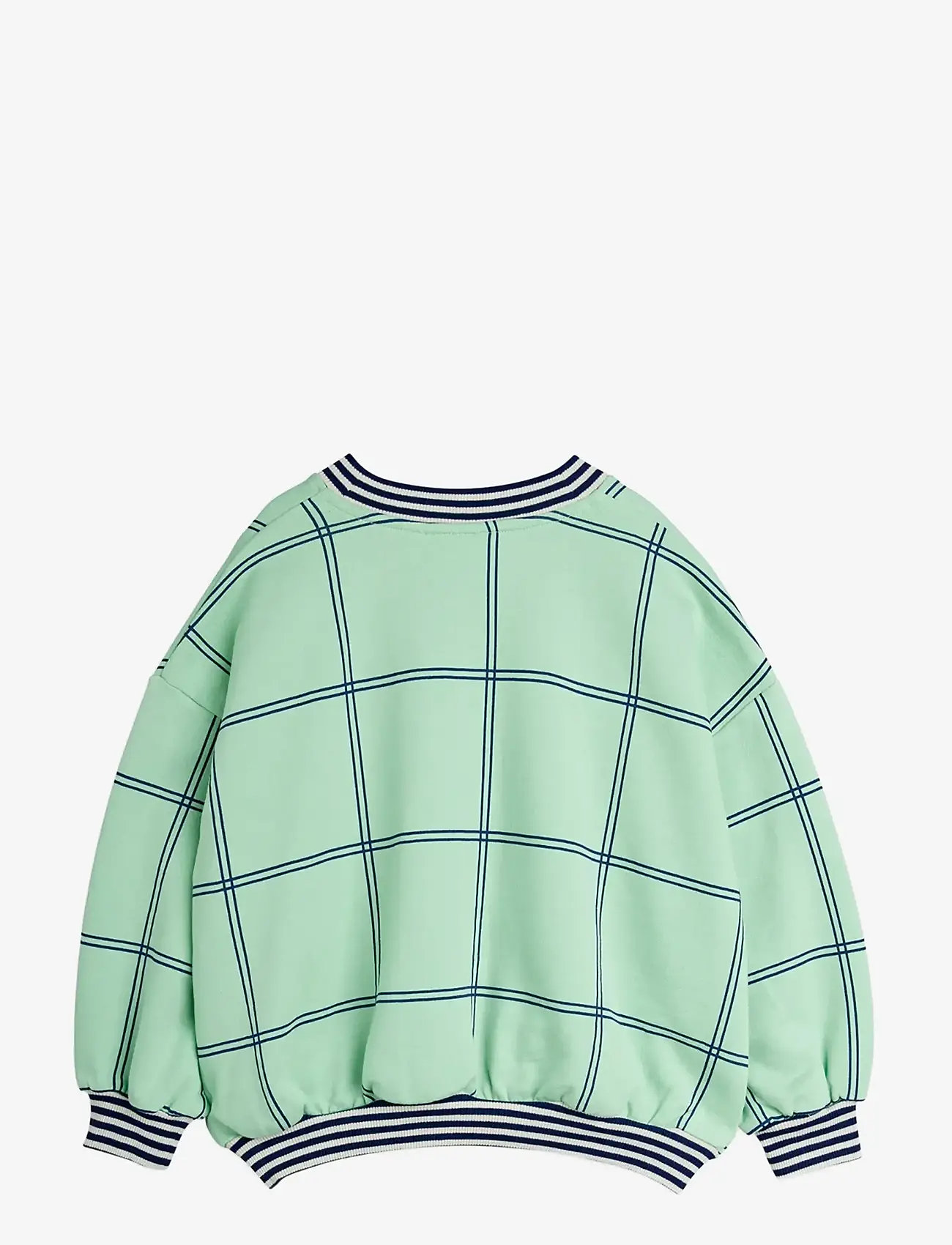 Mini Rodini - Check aop panther patch sweatshirt - sweatshirts - green - 1