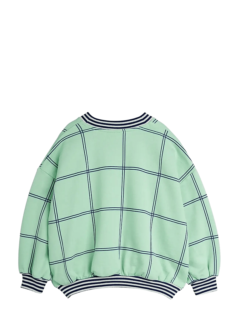 Mini Rodini - Check aop panther patch sweatshirt - sweatshirts - green - 1