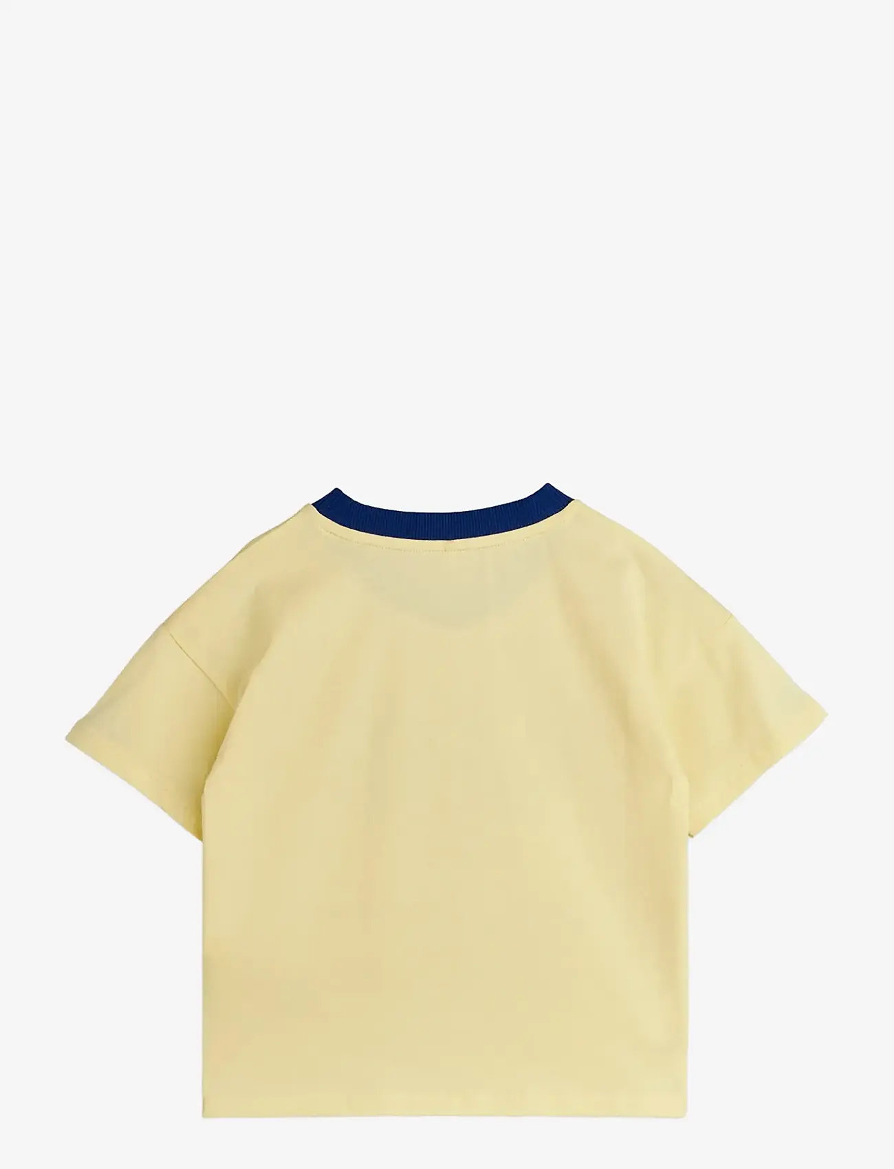 Mini Rodini - Table tennis contrast rib sp ss tee - kortærmede t-shirts - yellow - 1