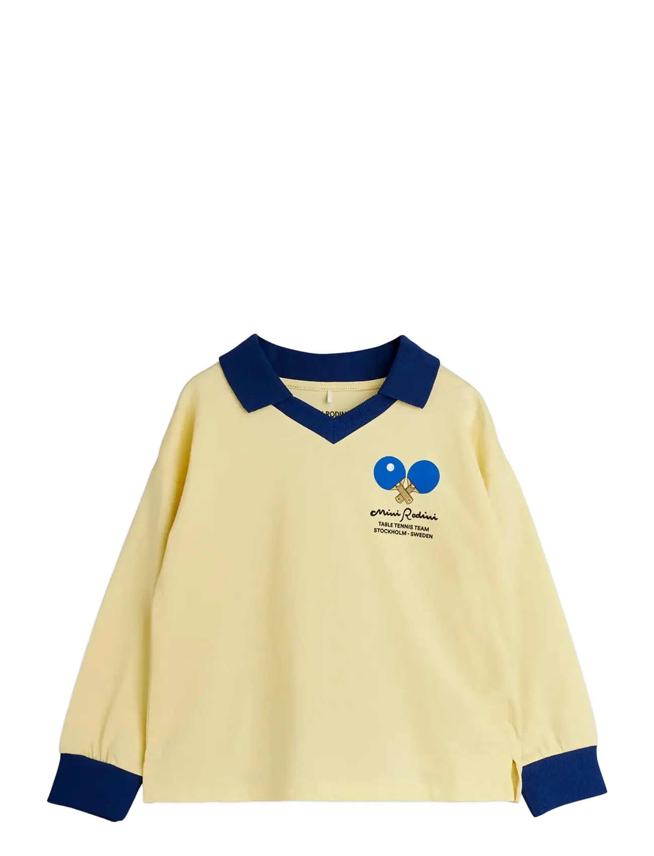 Mini Rodini Table Tennis Sp Collar Ls Top, 128/134, Yellow, Polo Skjorter > Langærmede Polo Shirts, Børn