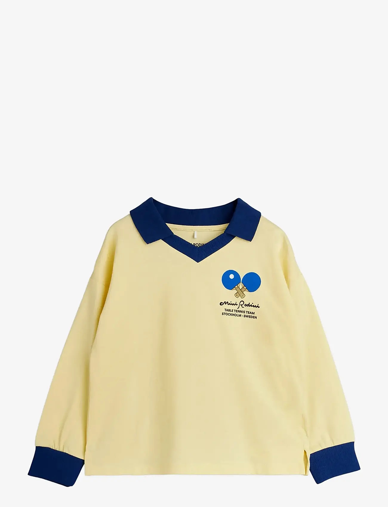 Mini Rodini - Table tennis sp collar ls top - langærmede poloer - yellow - 0
