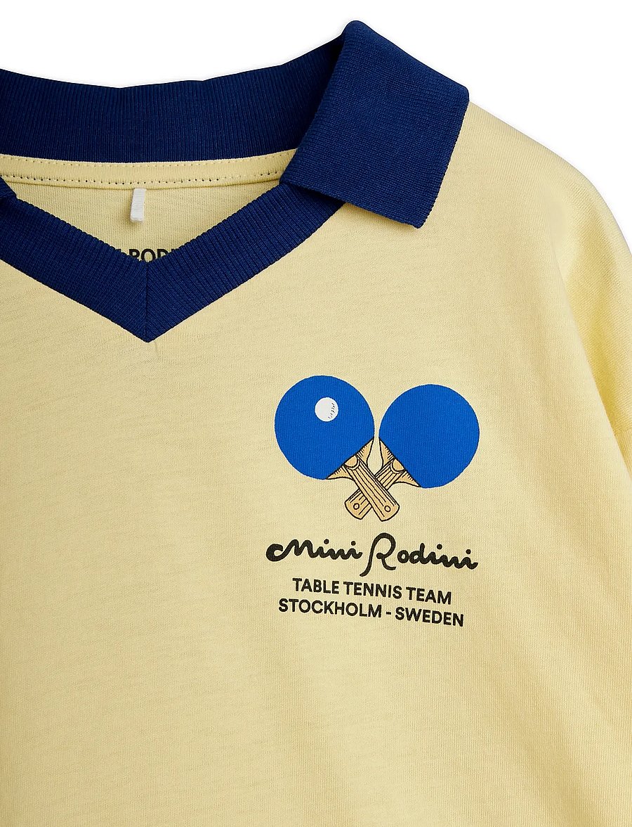 Mini Rodini - Table tennis sp collar ls top - pikkade varrukatega polod - yellow - 2