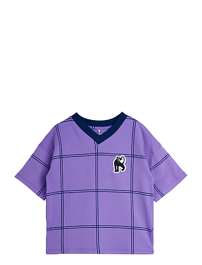 Mini Rodini Check aop panther patch ss tee - Teens 9 bis 14 Jahren - PURPLE / purple