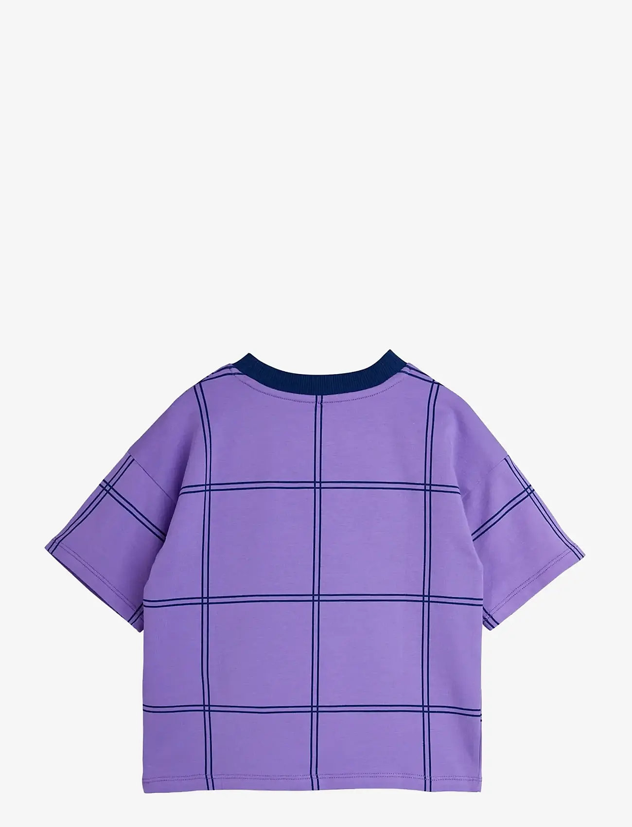 Mini Rodini - Check aop panther patch ss tee - lühikeste varrukatega t-särgid - purple - 1