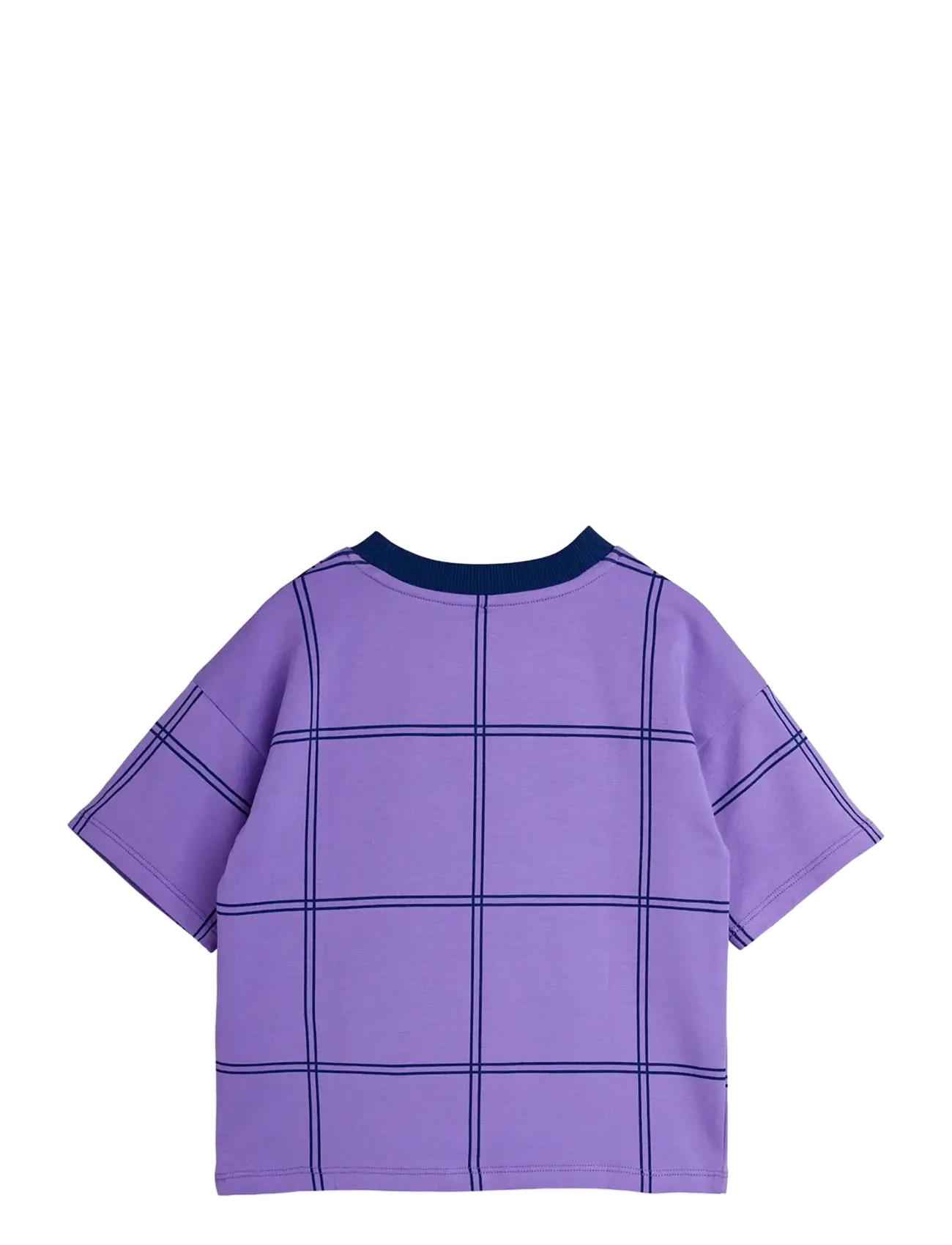 Mini Rodini - Check aop panther patch ss tee - kortærmede t-shirts - purple - 1