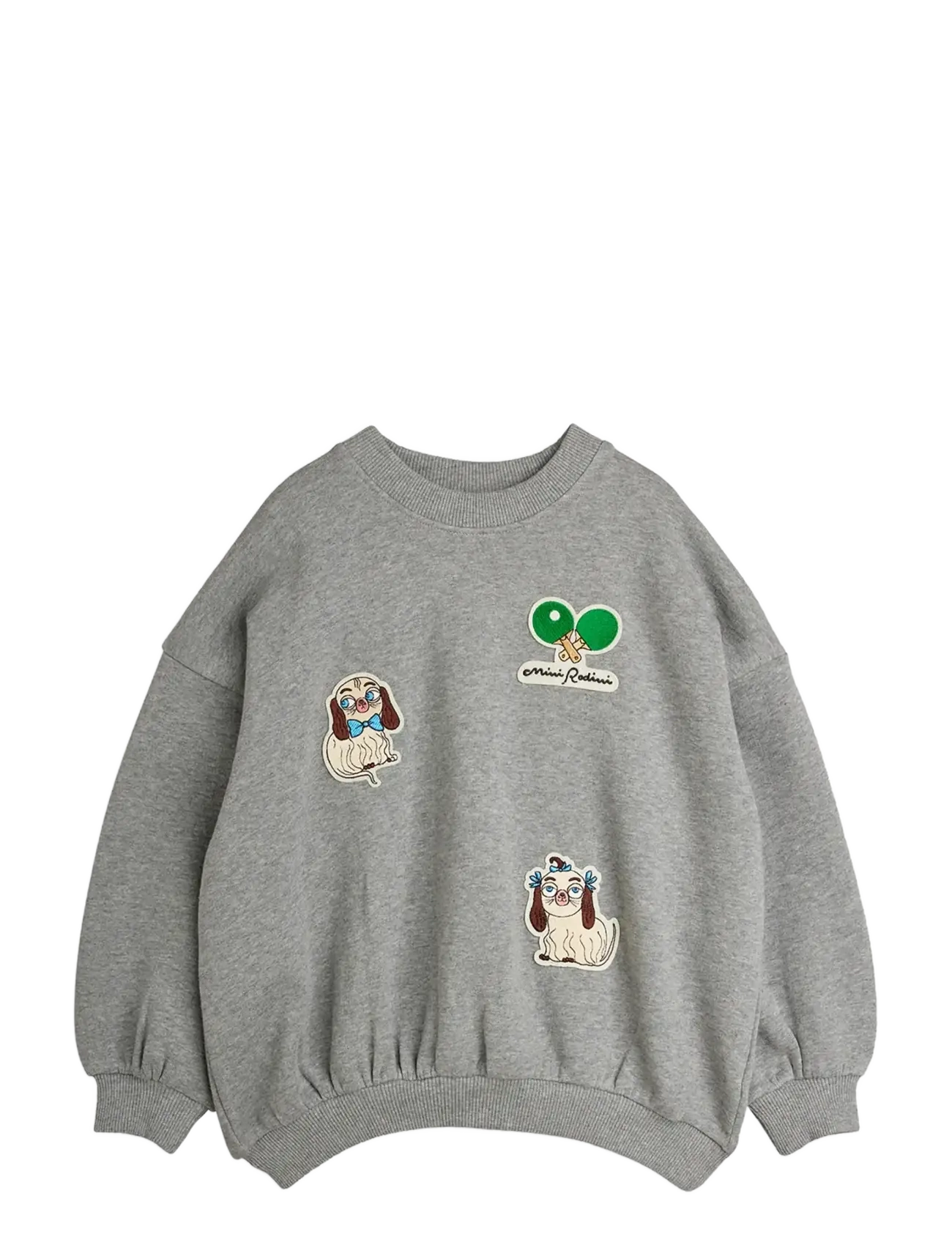 Mini Rodini Minibabies Patches Sweatshirt, 140/146, Sweatshirts & Hoodies, Grau - Sweatshirts, Kinder