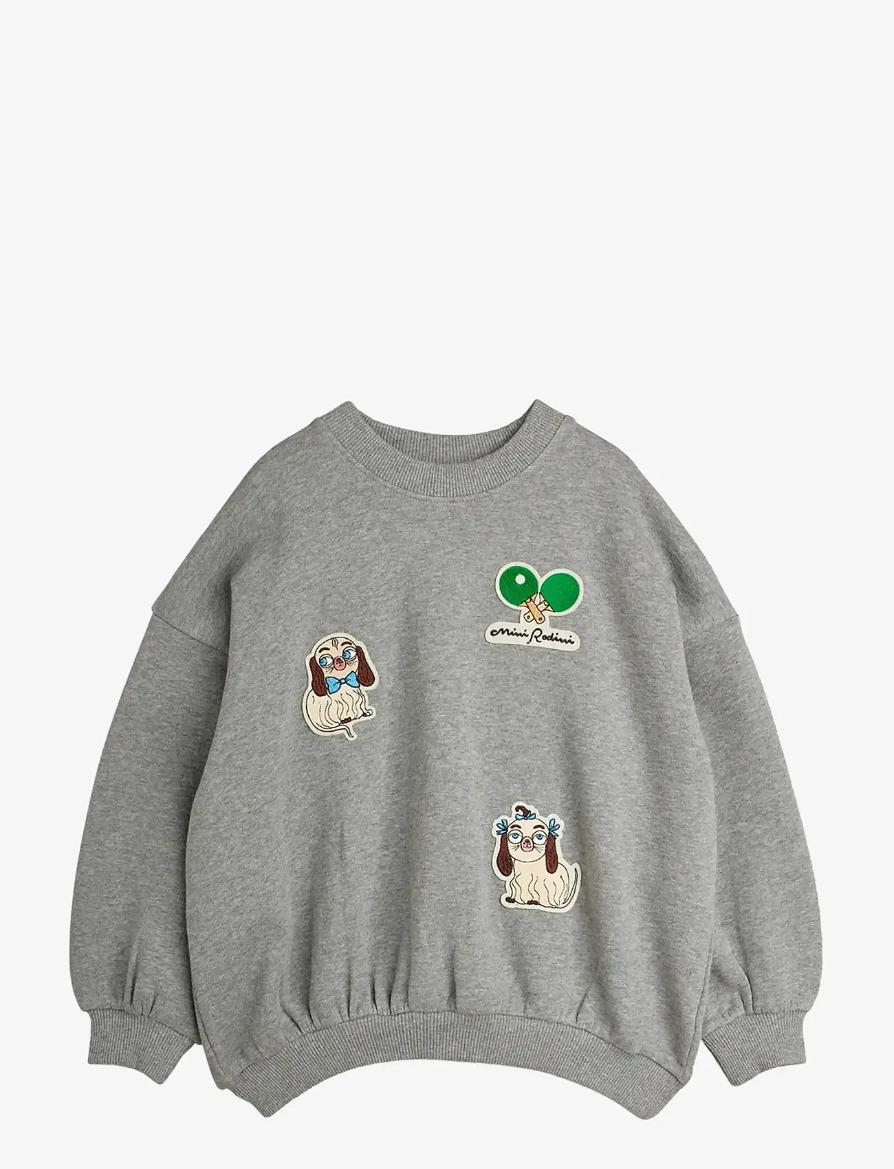 Mini Rodini - Minibabies patches sweatshirt - sweatshirts - grey melange - 0