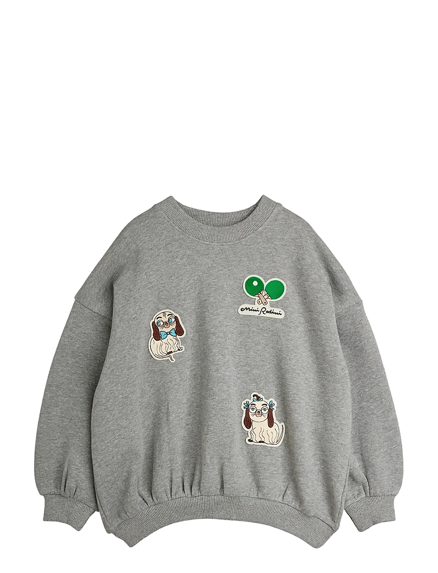 Mini Rodini - Minibabies patches sweatshirt - sweatshirts - grey melange - 0