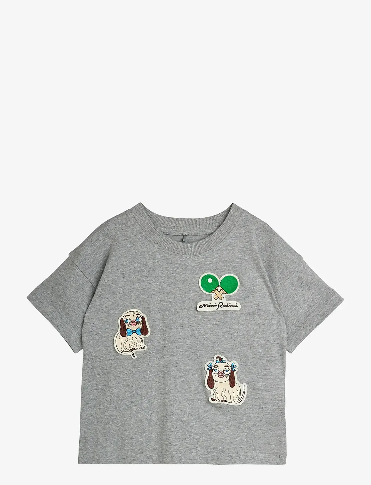 Mini Rodini - Minibabies patches ss tee - lühikeste varrukatega t-särgid - grey melange - 0