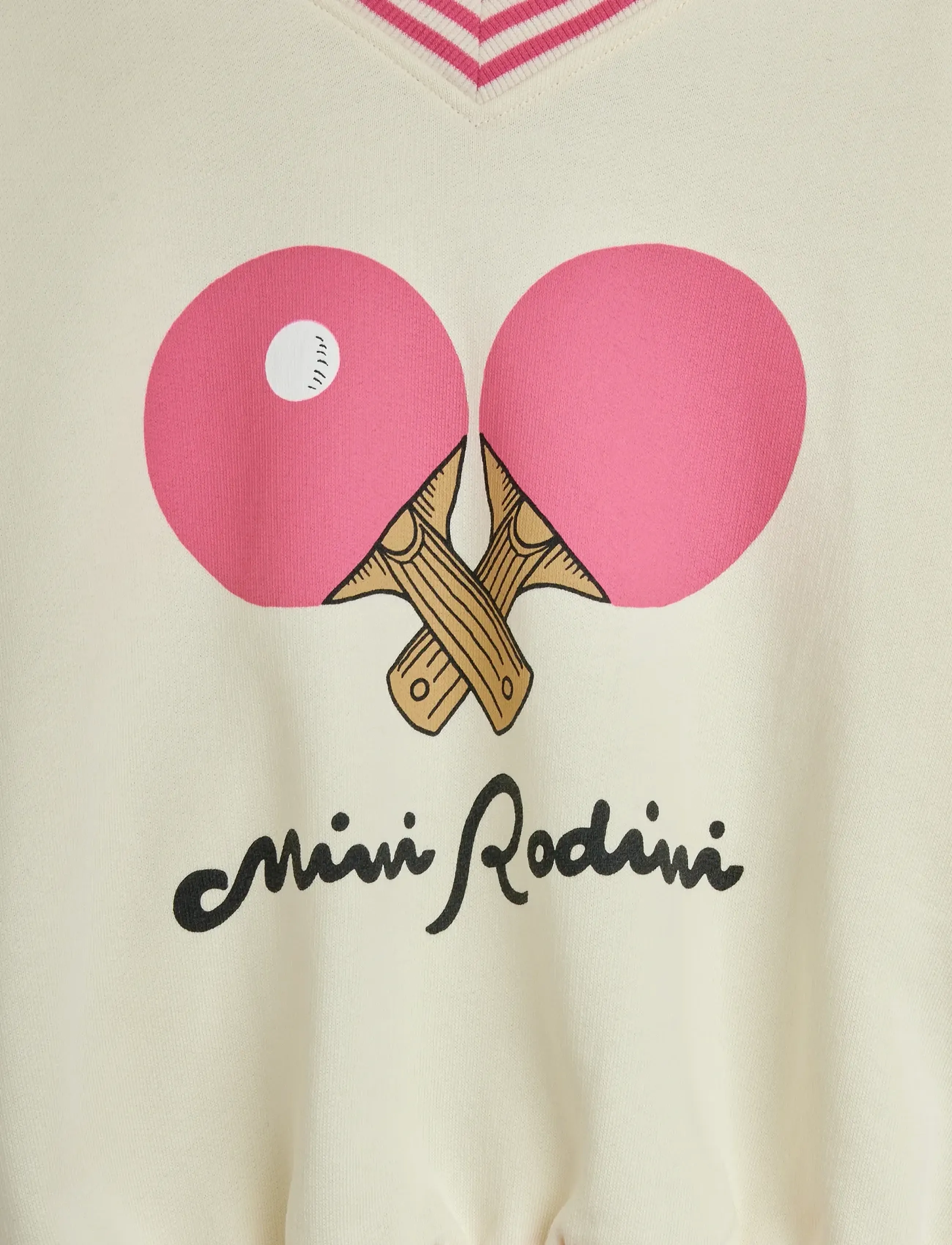 Mini Rodini - Table tennis sp striped rib sweatshirt - dressipluusid - white - 2