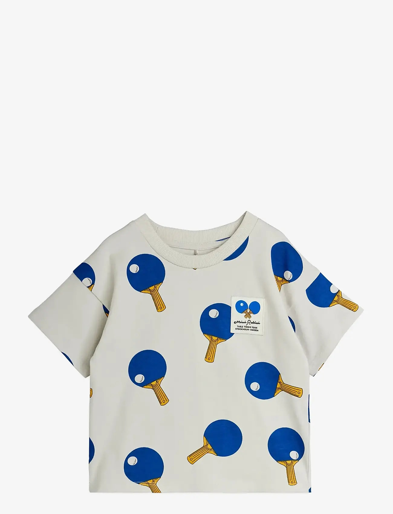 Mini Rodini - Table tennis aop ss tee - kortærmede t-shirts - grey - 0