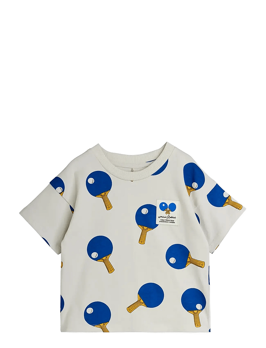 Mini Rodini - Table tennis aop ss tee - short-sleeved t-shirts - grey - 0