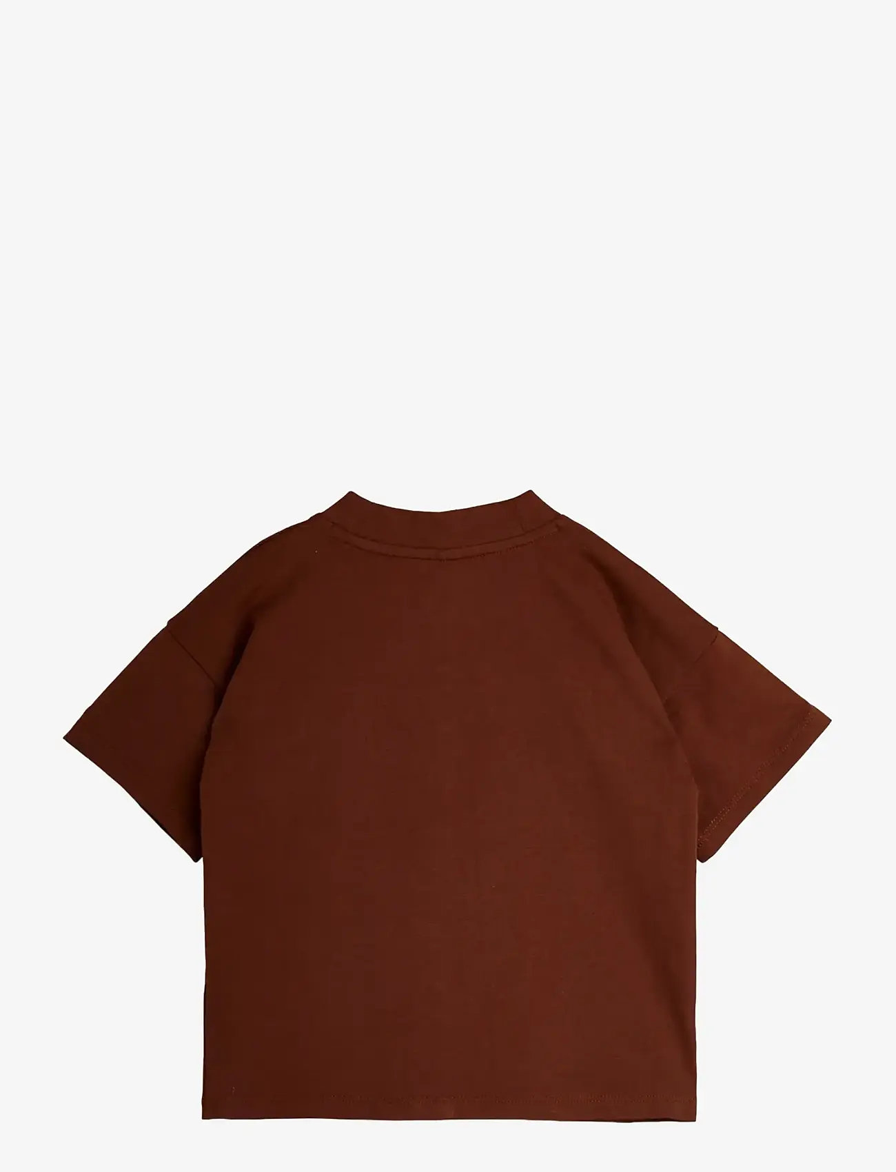 Mini Rodini - PLAY emb ss grandpa - short-sleeved t-shirts - brown - 1