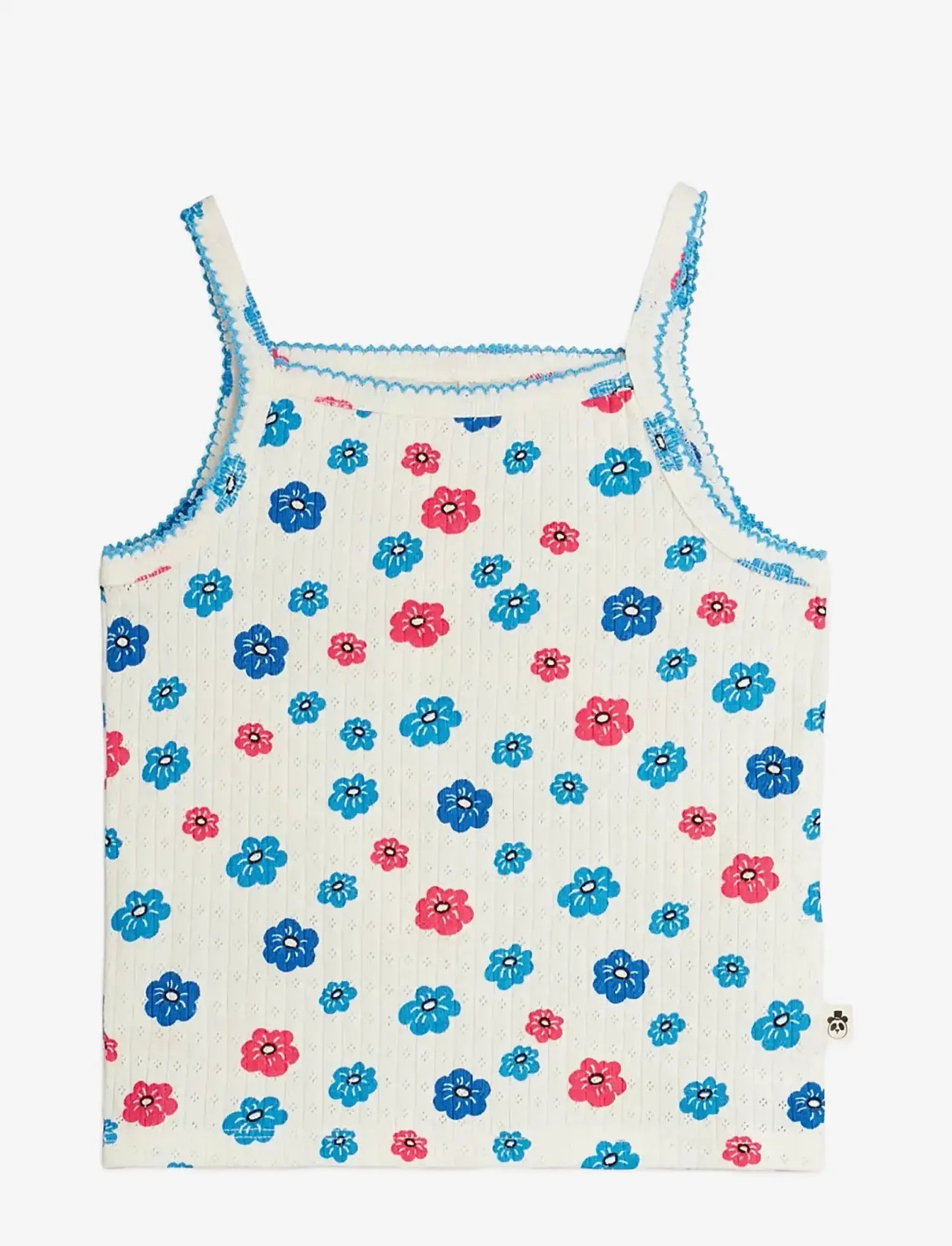 Mini Rodini - Flowers aop picot edge pointelle tank top - veste - multi - 0