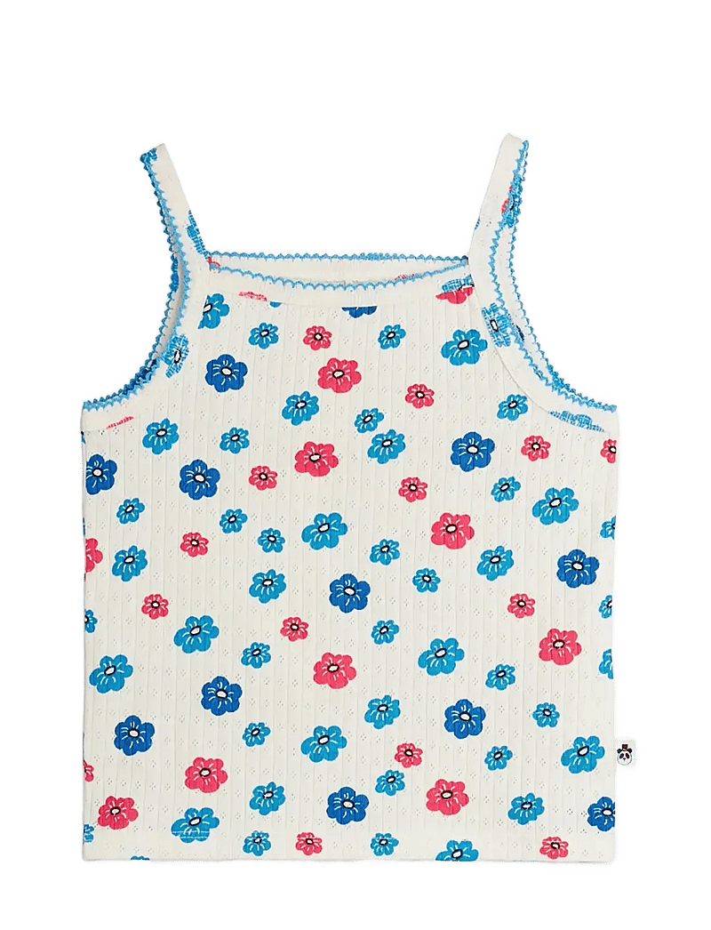 Mini Rodini - Flowers aop picot edge pointelle tank top - veste - multi - 0