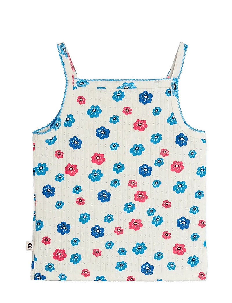 Mini Rodini - Flowers aop picot edge pointelle tank top - veste - multi - 1