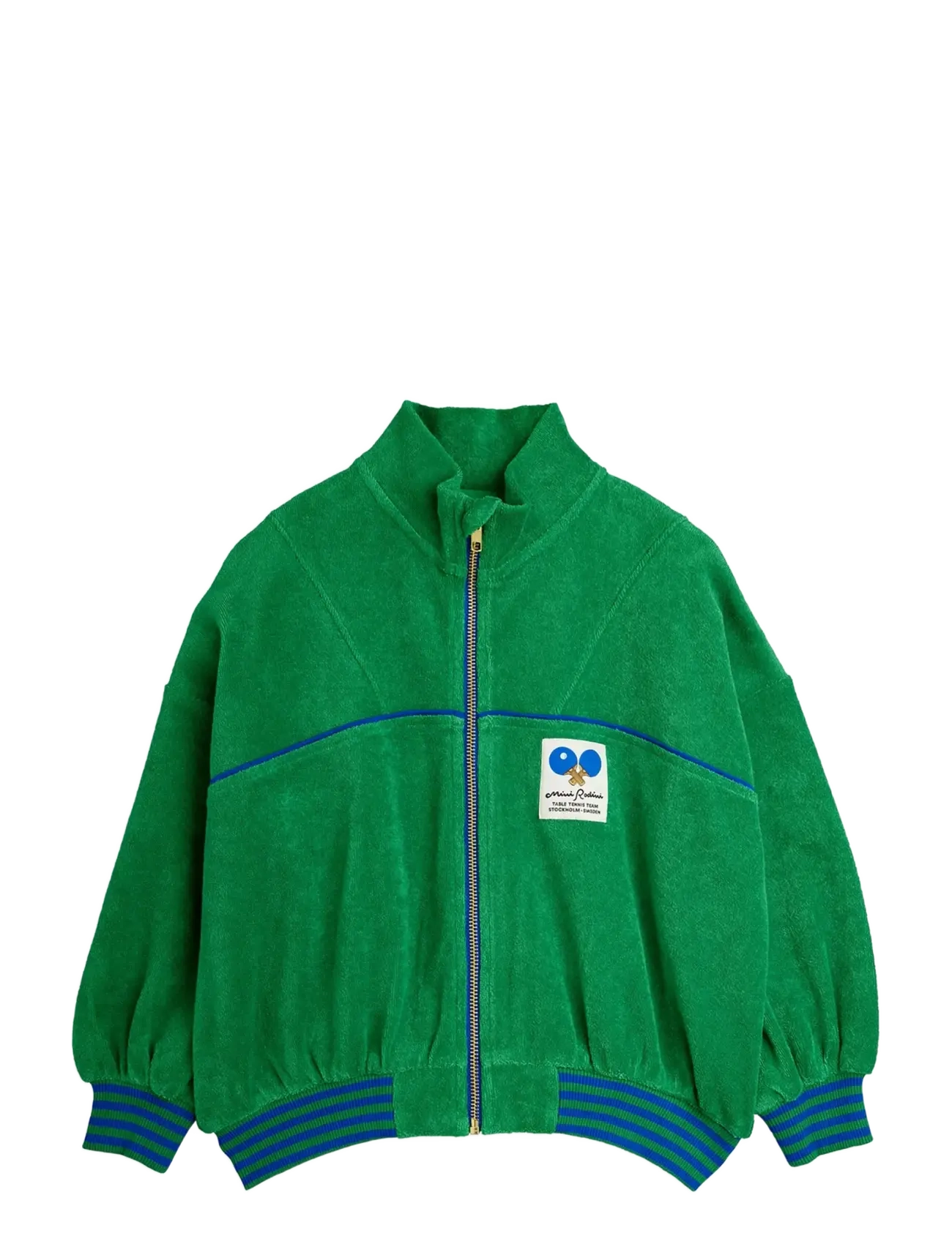 Mini Rodini Table tennis patch terry cardigan - Enfants 98-134 - GREEN / green