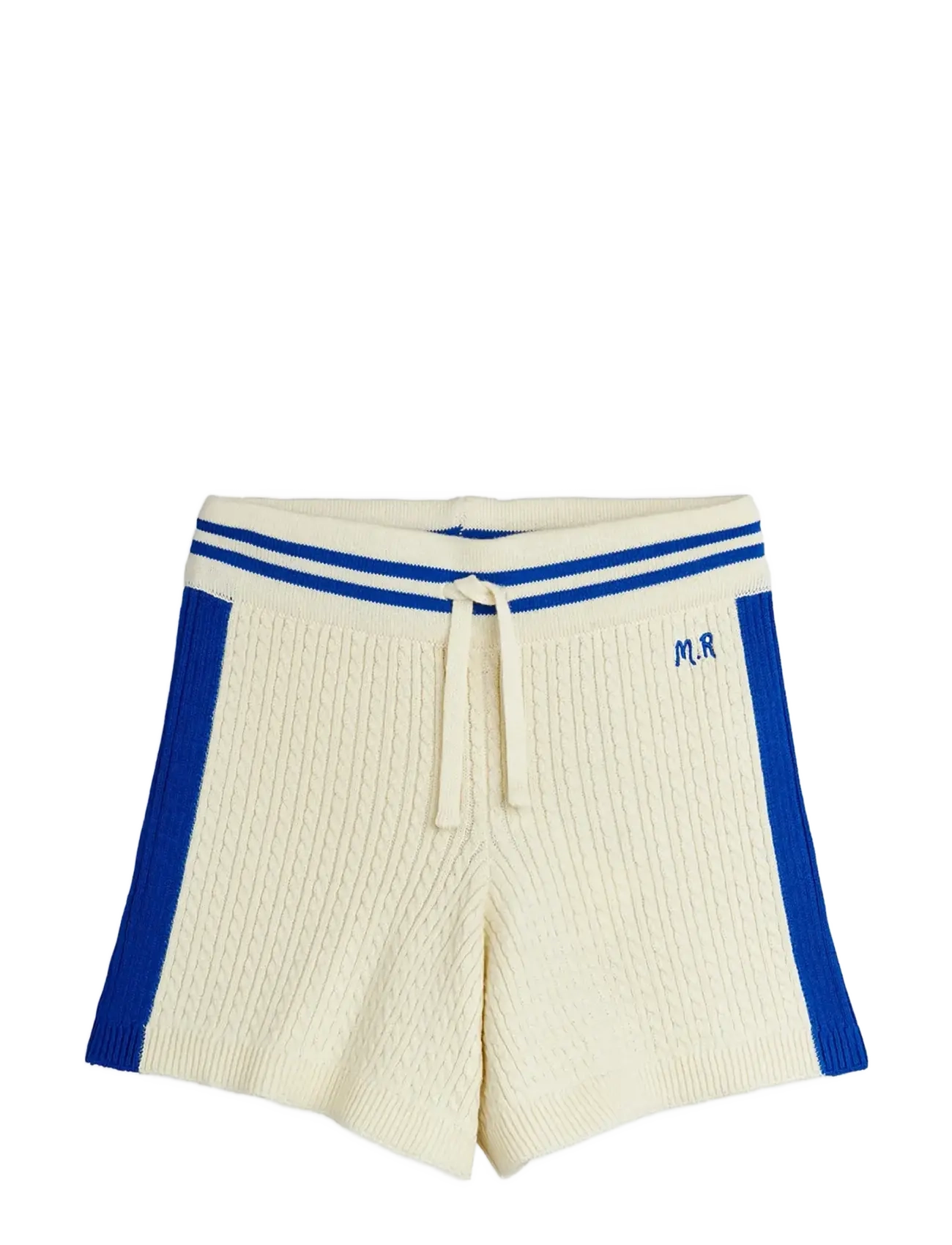Mini Rodini Cable Knit Shorts, 116/122, Cream, Shorts > Afslappede Shorts, Børn