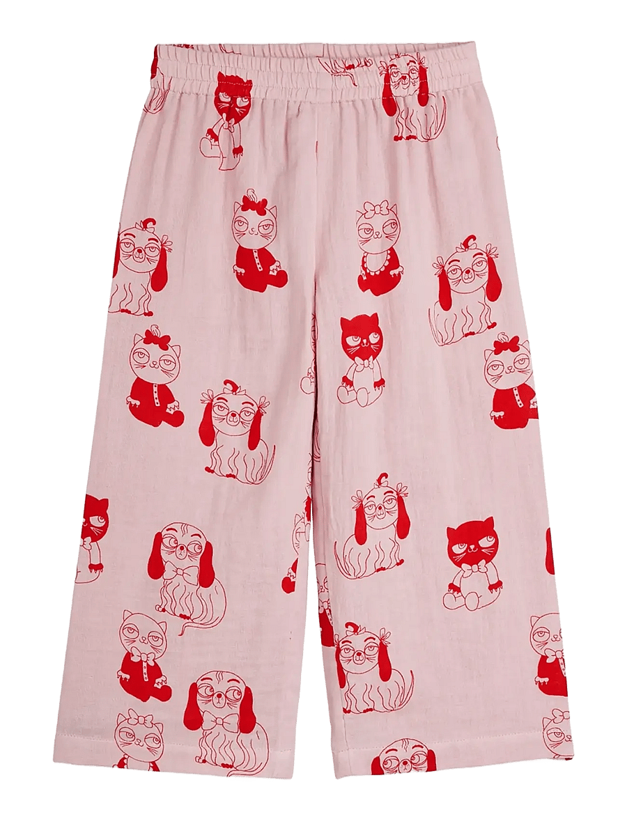 Mini Rodini - Minibabies aop woven trousers - babybukser - pink - 0