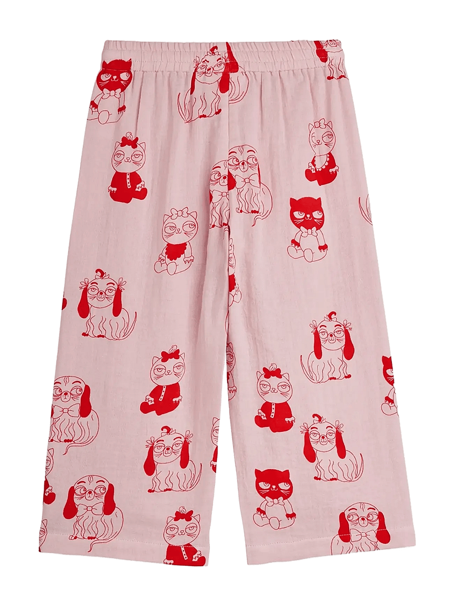 Mini Rodini - Minibabies aop woven trousers - babybukser - pink - 1