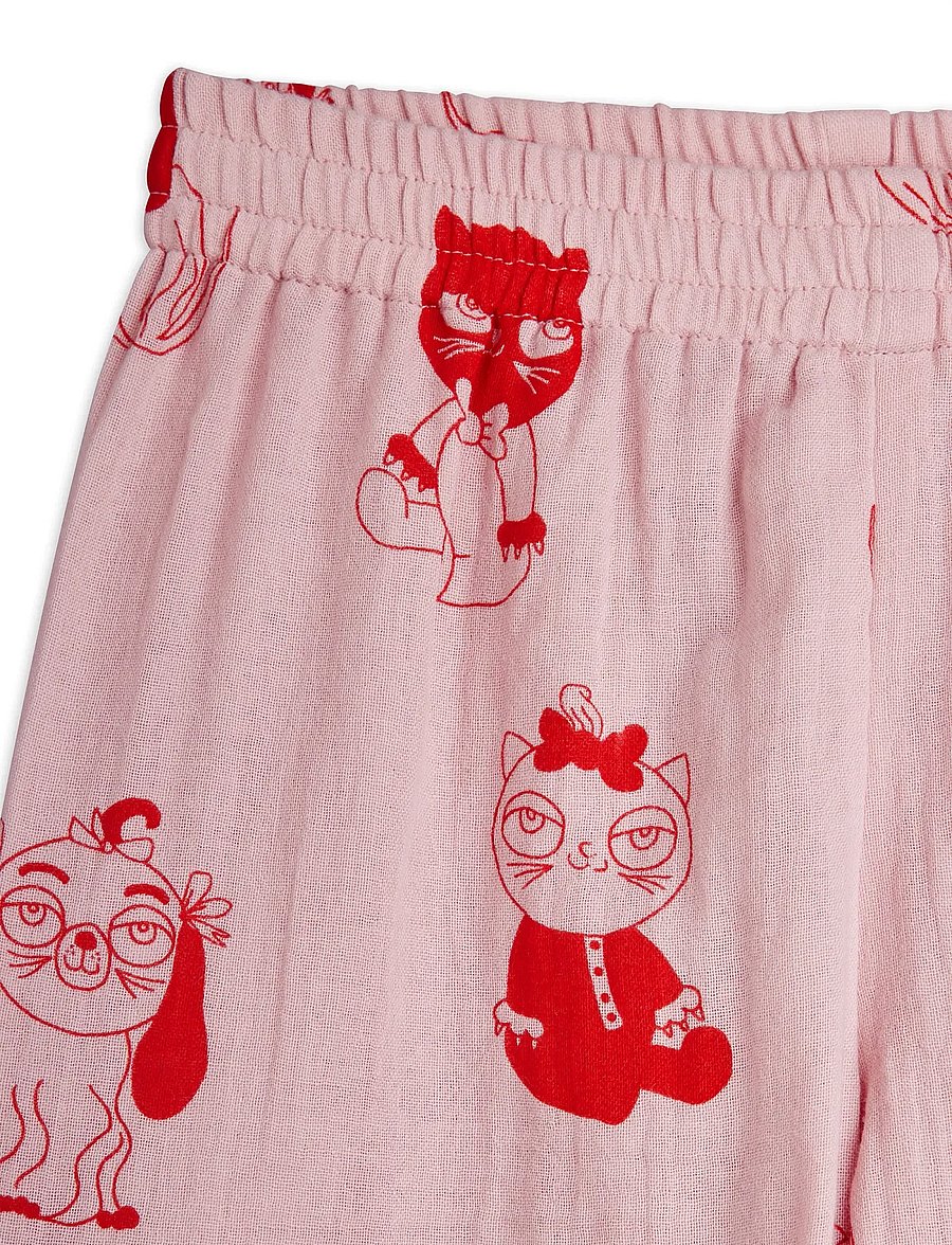 Mini Rodini - Minibabies aop woven trousers - babybukser - pink - 2