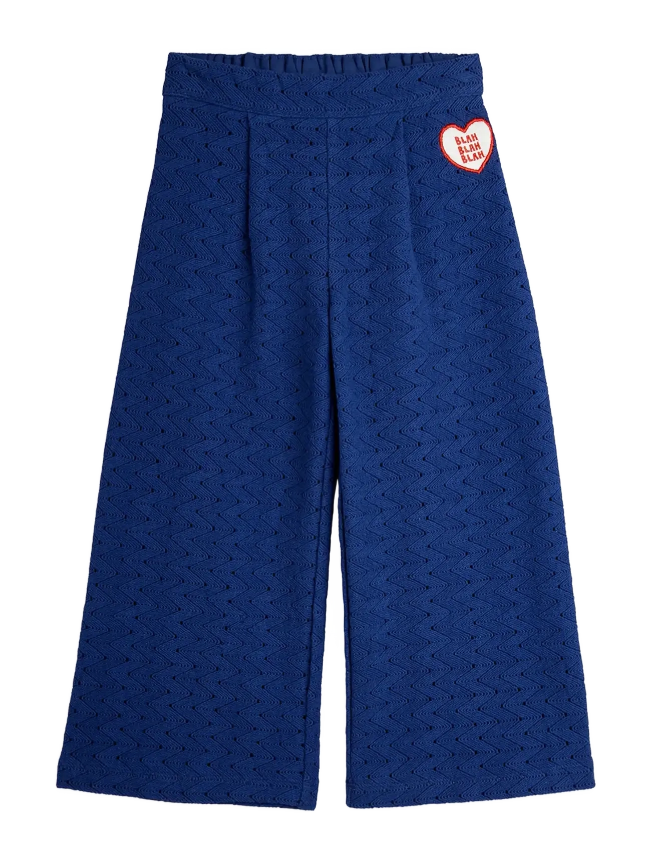 Mini Rodini Lace Patch Trousers, Børn, Blonde Patch Vide Ben Bukser, Blå, Str: 116/122