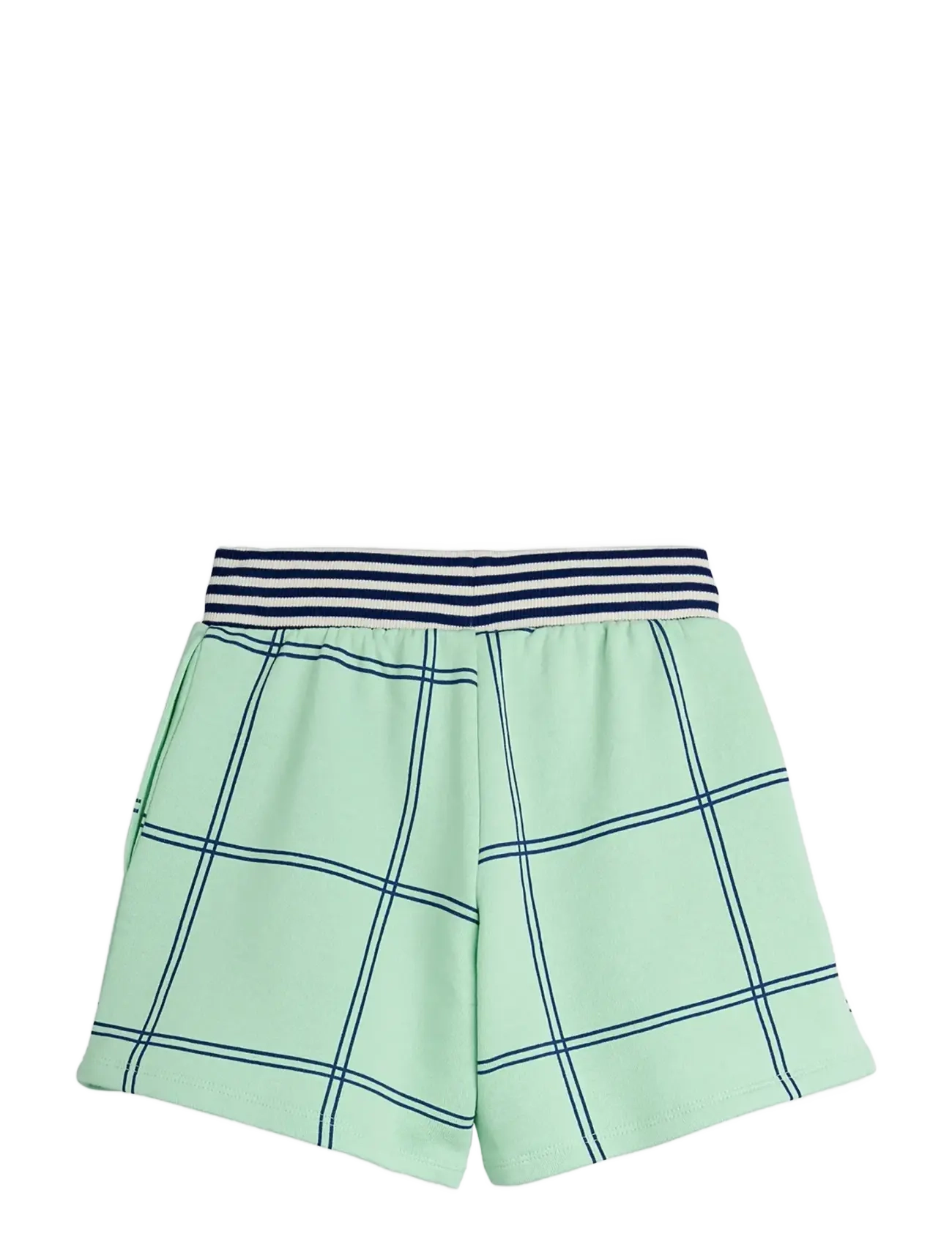Mini Rodini - Check aop panther patch sweatshorts - sweat shorts - green - 1