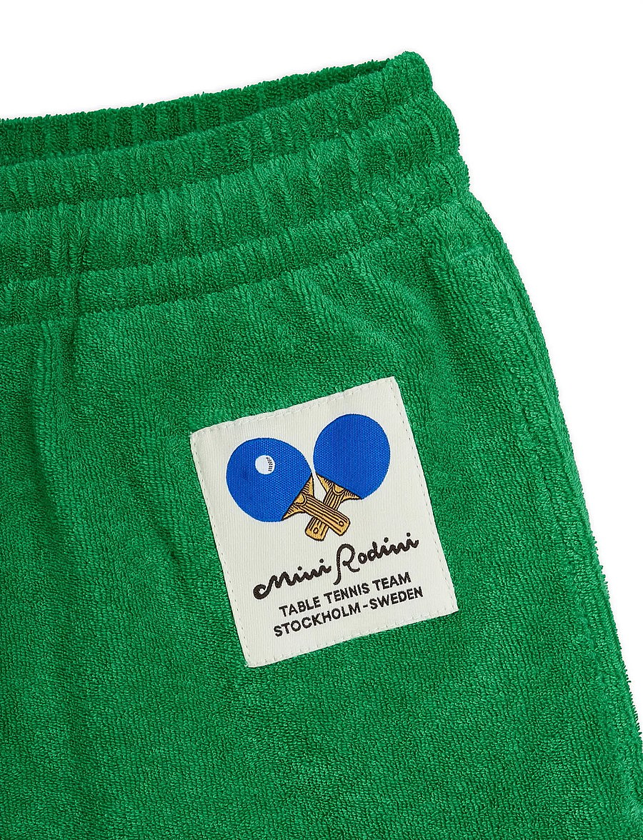 Mini Rodini - Table tennis patch terry shorts - sweatshorts - green - 2