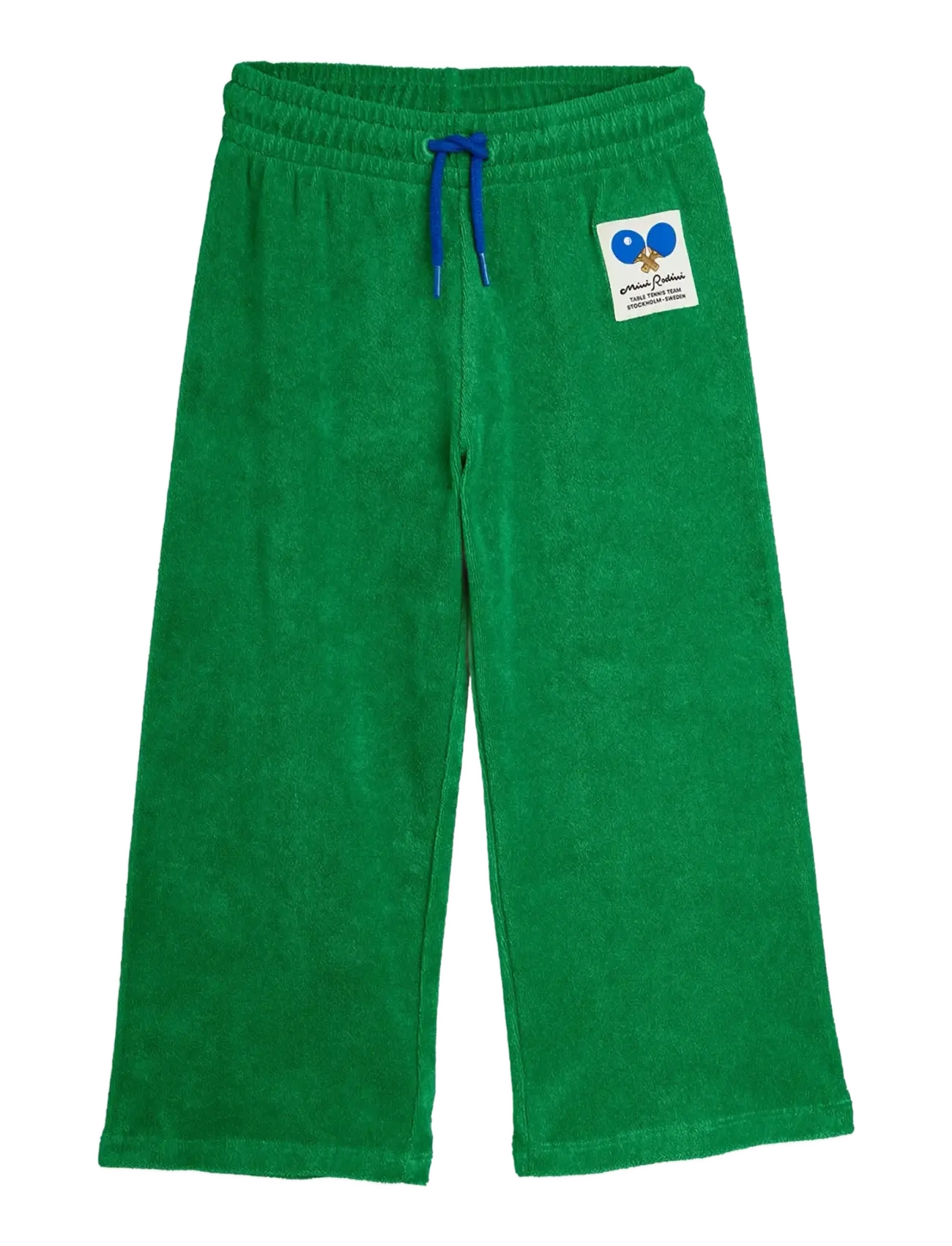 Mini Rodini Table Tennis Patch Terry Sweatpants, 68/74, Green, Underdele > Joggingbukser, Børn
