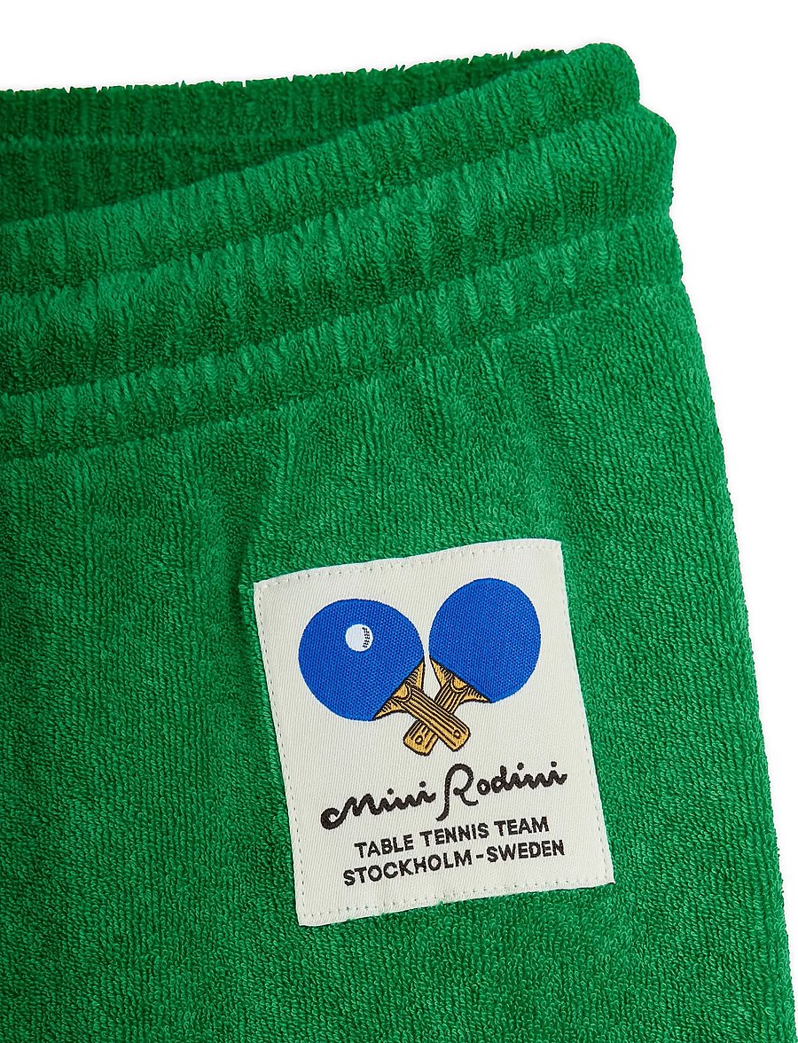 Mini Rodini - Table tennis patch terry sweatpants - mjukisbyxor - green - 2