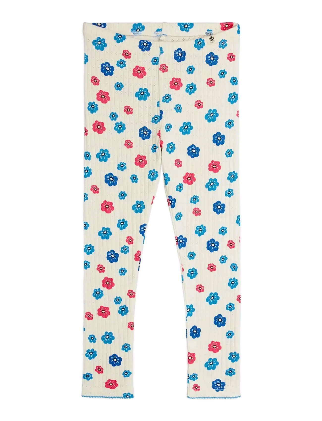 Mini Rodini Flowers Aop Pointelle Leggings, 140/146, Unterteile, Mehrfarbig/gemustert - Kinder