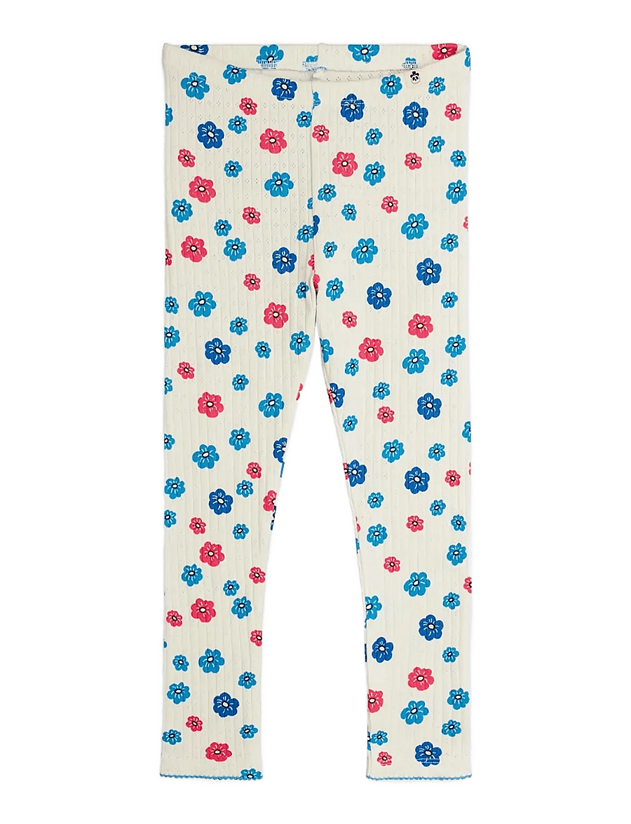 Mini Rodini - Flowers aop pointelle leggings - leggings - multi - 0