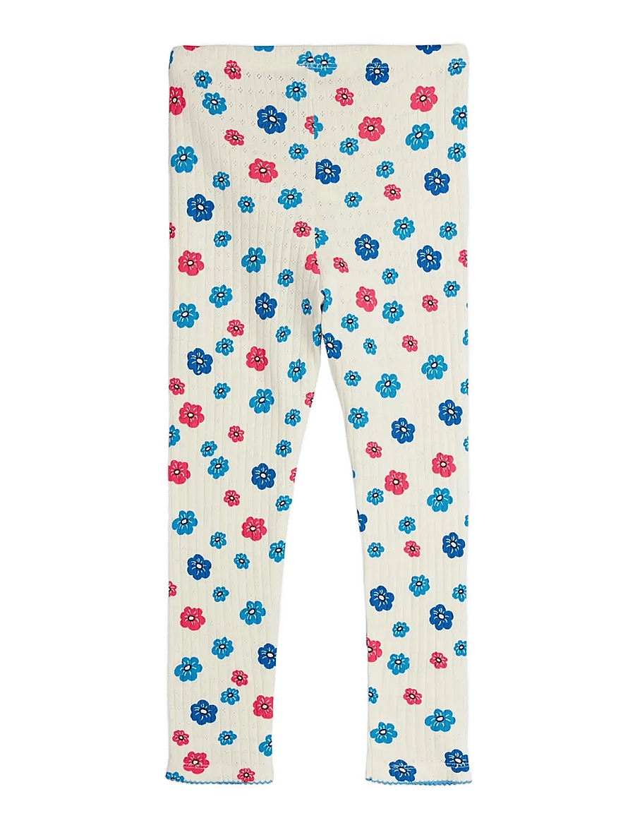 Mini Rodini - Flowers aop pointelle leggings - leggings - multi - 1