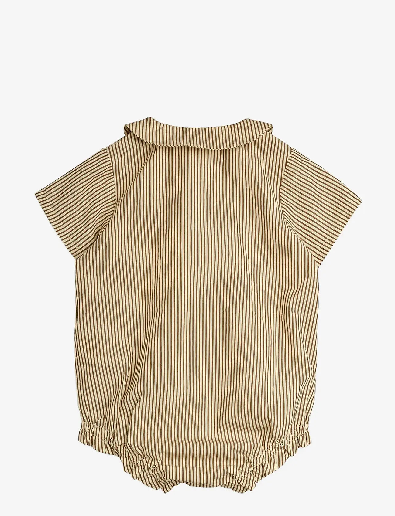 Mini Rodini - Poplin yd woven body - kortærmede bodyer - brown - 1