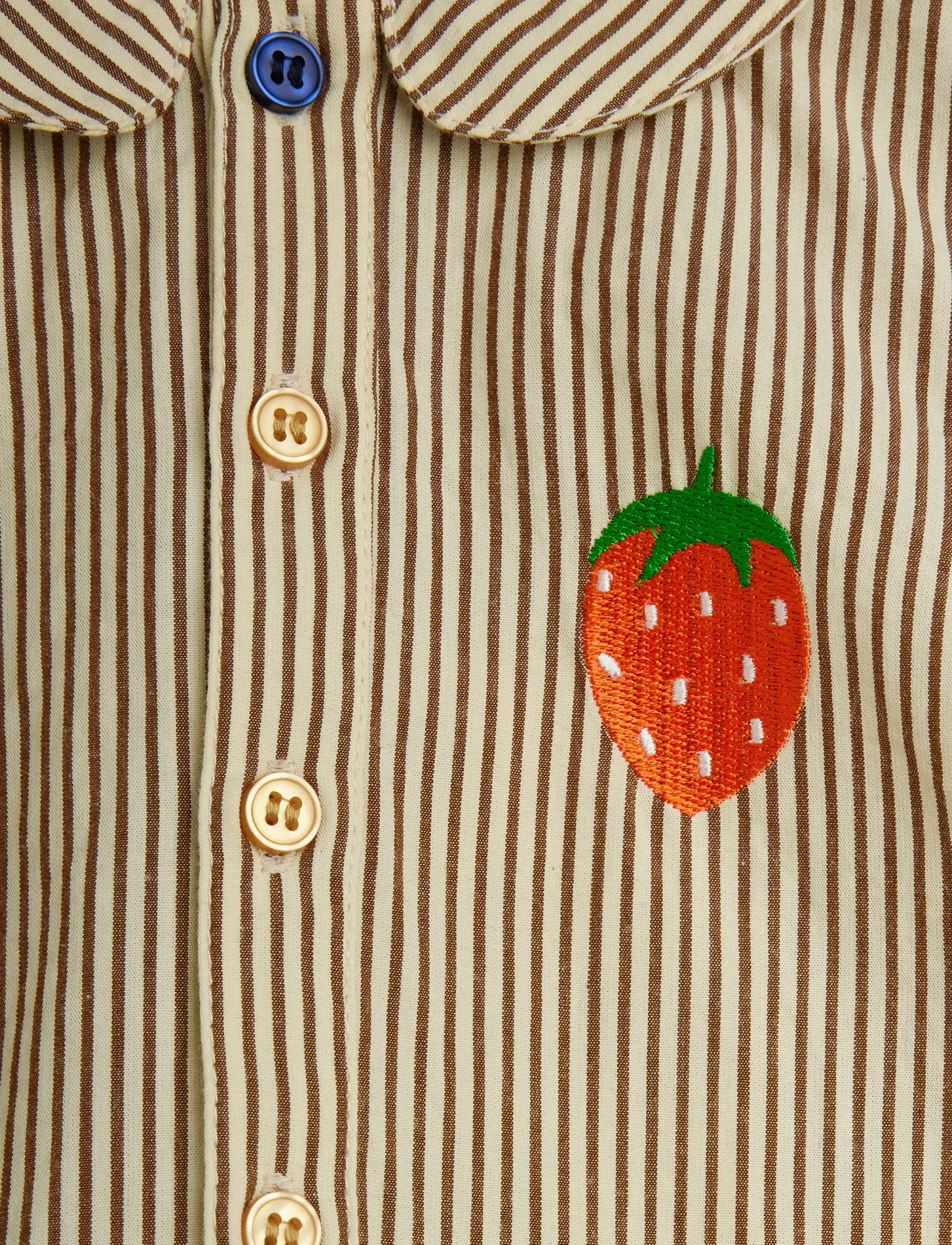 Mini Rodini - Poplin yd woven body - rompers met korte mouwen - brown - 2