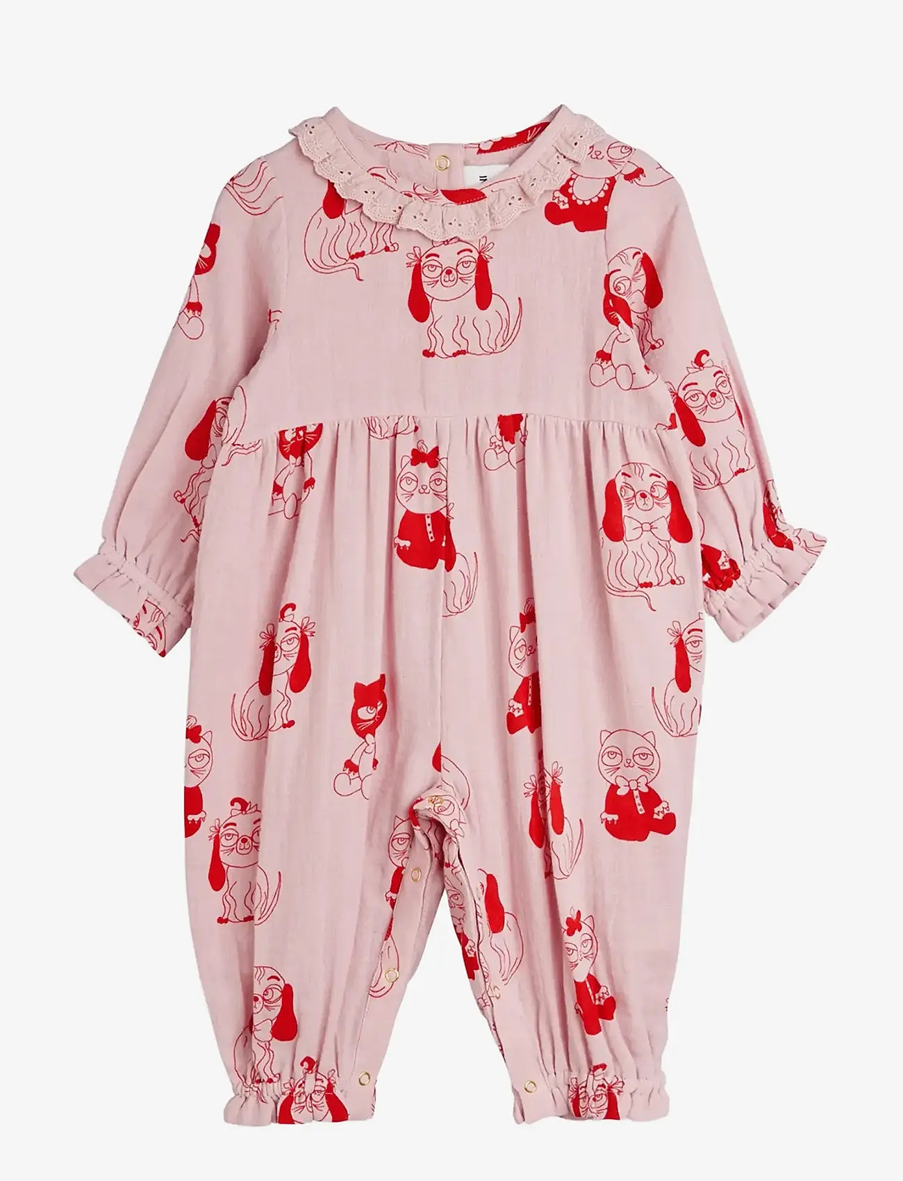 Mini Rodini - Minibabies aop woven jumpsuit - jumpsuits - pink - 0