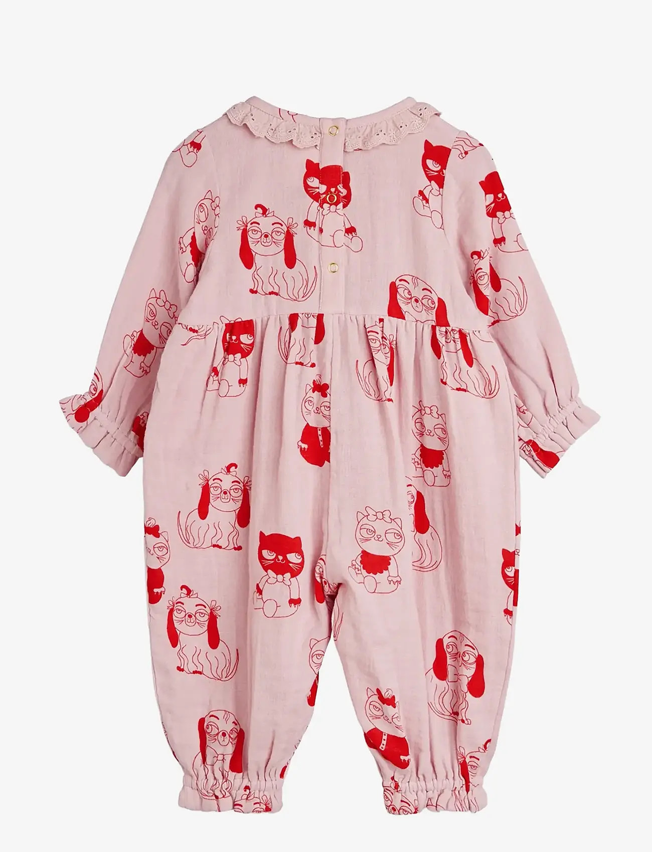 Mini Rodini - Minibabies aop woven jumpsuit - jumpsuits - pink - 1