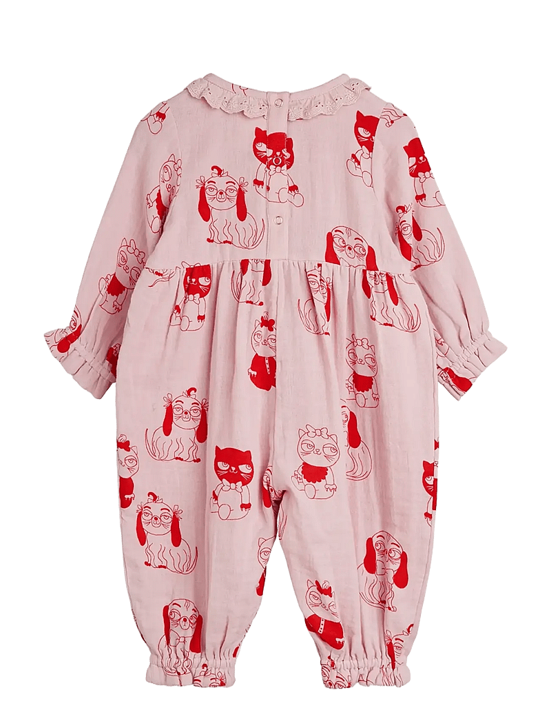 Mini Rodini - Minibabies aop woven jumpsuit - grenouillères - pink - 1