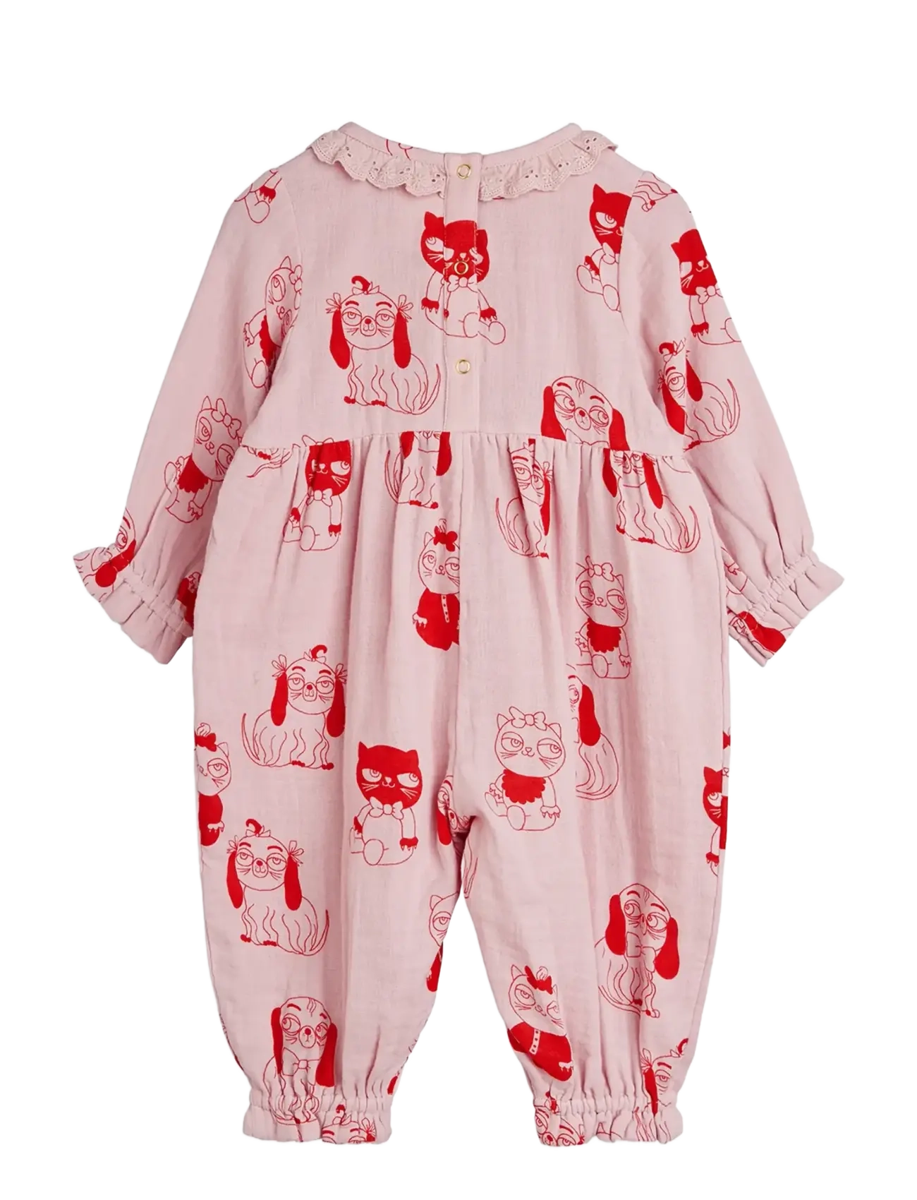 Mini Rodini - Minibabies aop woven jumpsuit - jumpsuits - pink - 1
