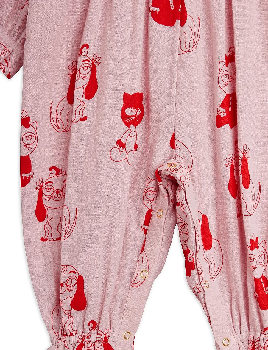 Mini Rodini - Minibabies aop woven jumpsuit - jumpsuits - pink - 2
