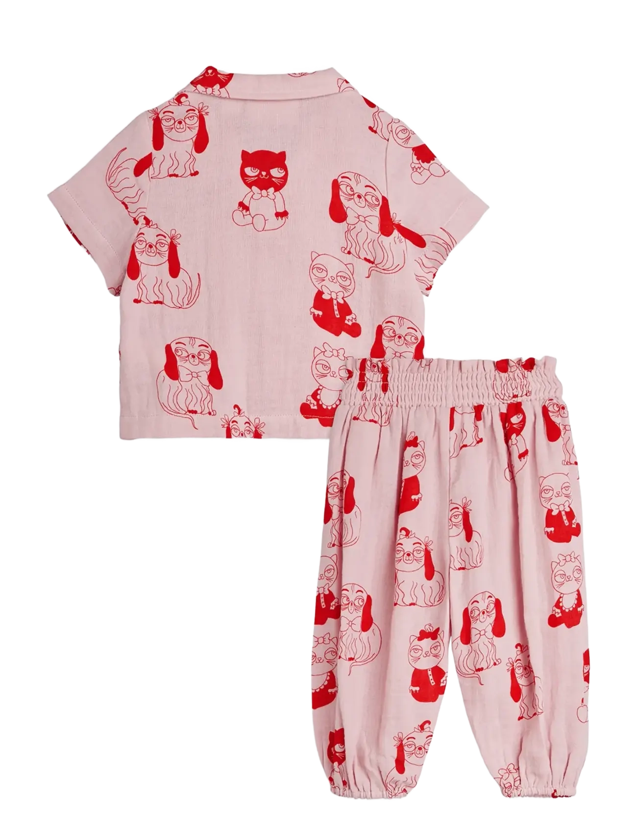 Mini Rodini - Minibabies aop baby set - sets mit kurzärmeligem t-shirt - pink - 1