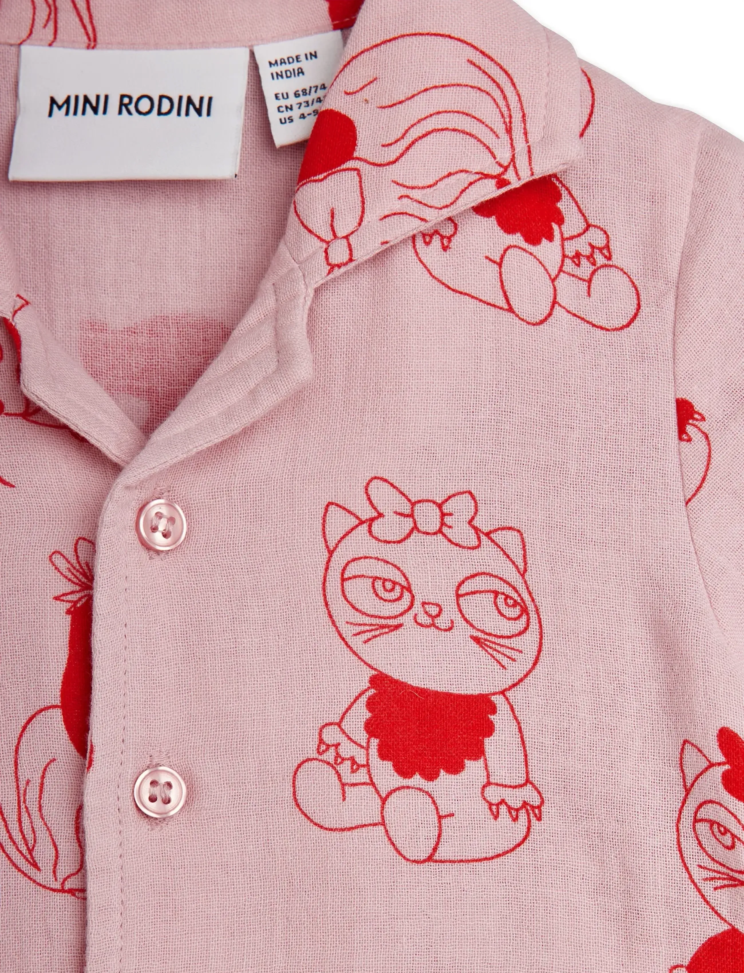 Mini Rodini - Minibabies aop baby set - sets mit kurzärmeligem t-shirt - pink - 2
