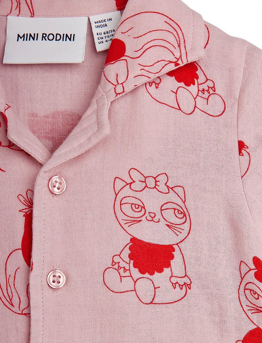 Mini Rodini - Minibabies aop baby set - sets mit kurzärmeligem t-shirt - pink - 2