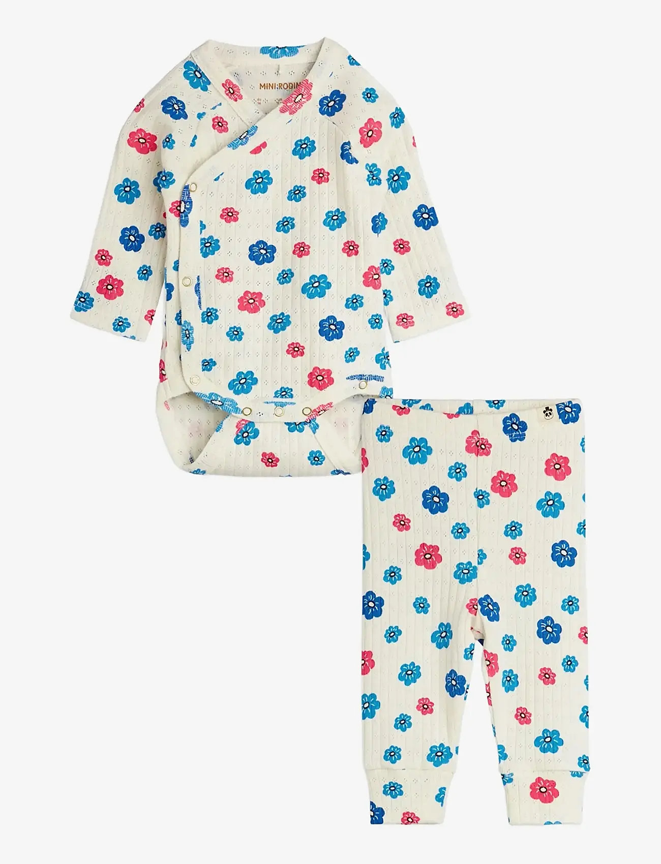 Mini Rodini - Flowers aop pointelle nb baby set - zestawy z body - multi - 0