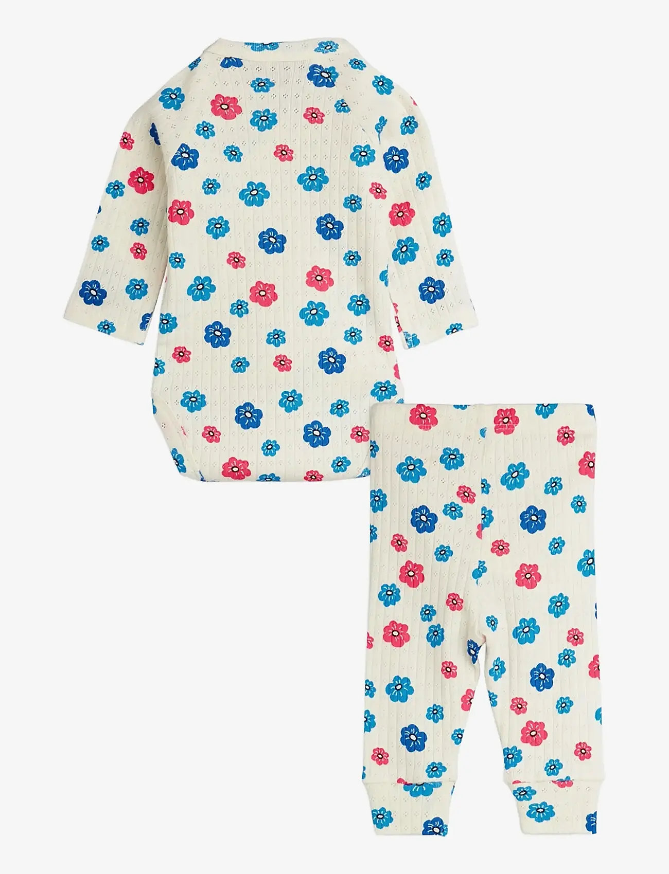 Mini Rodini - Flowers aop pointelle nb baby set - zestawy z body - multi - 1
